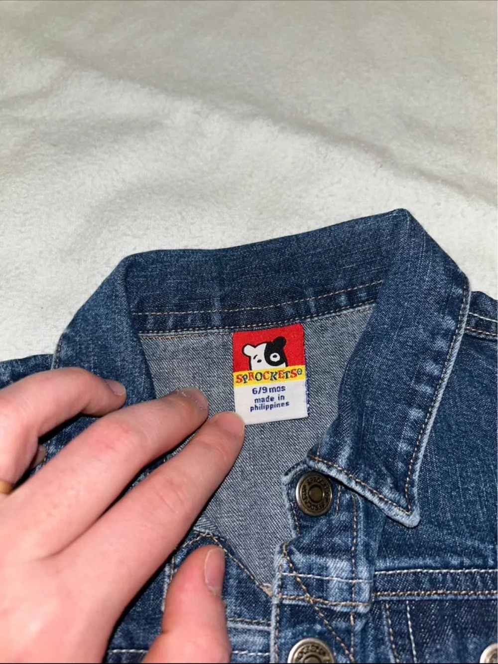 Kids Dark Blue Denim Jacket with Button Front